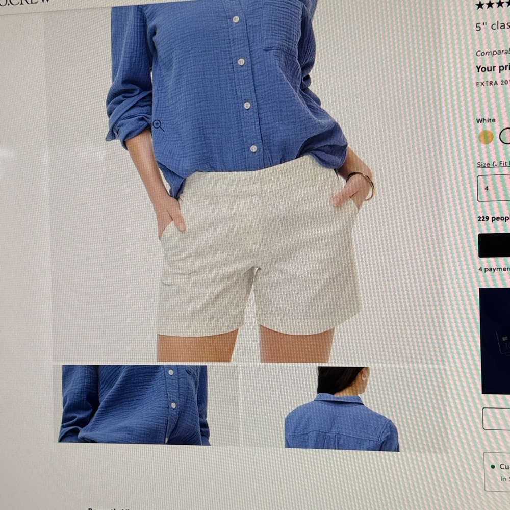 2 Pairs! J. Crew White and Light Blue Women’s Shorts Duo